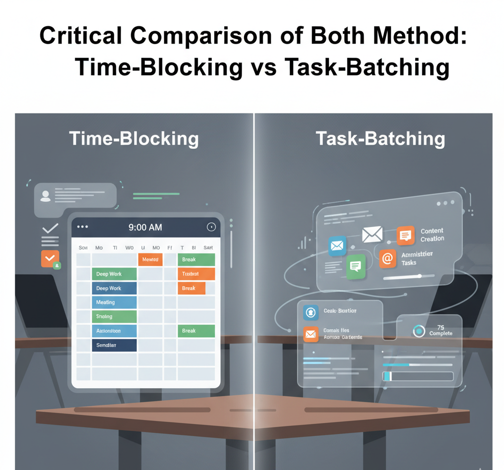 Critical comparison of both methods: Time-Blocking vs Task-Batching